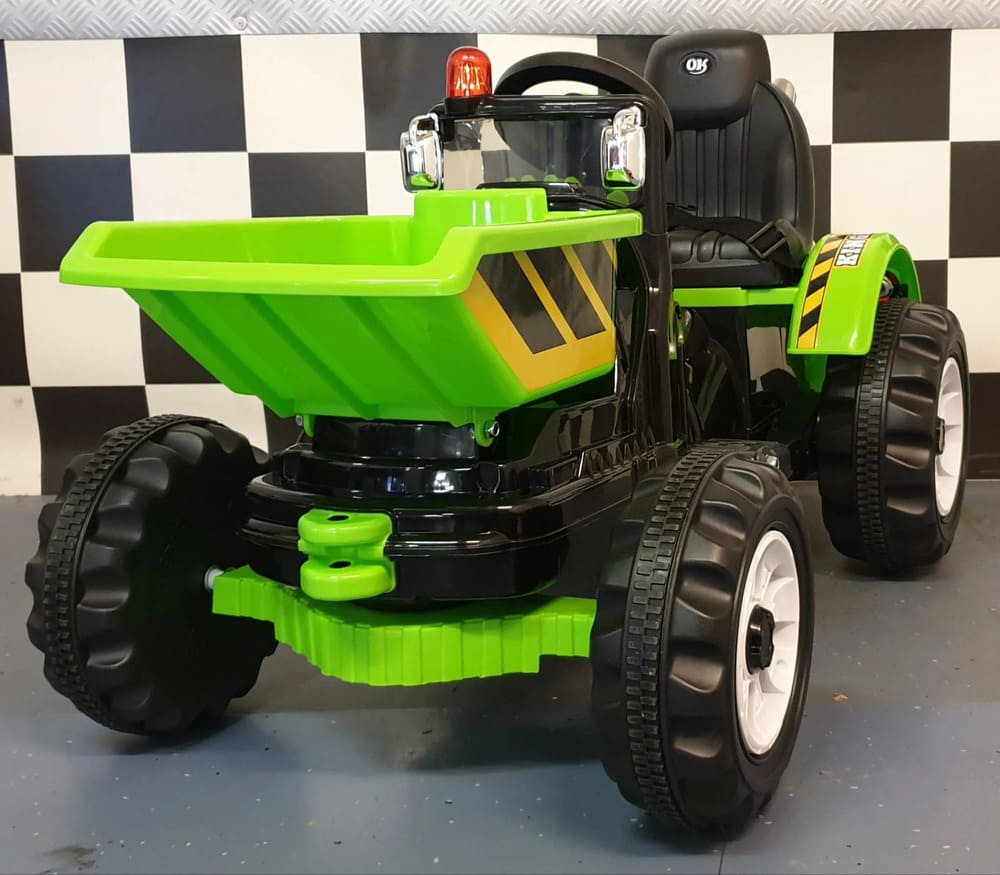 Otroški traktor na akumulator s prednjo prikolico